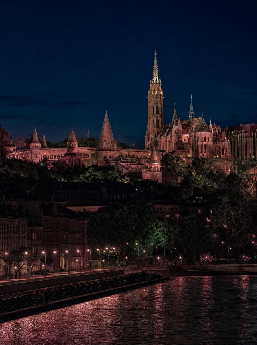 Buda Castle and Fisherman's Bastion at night