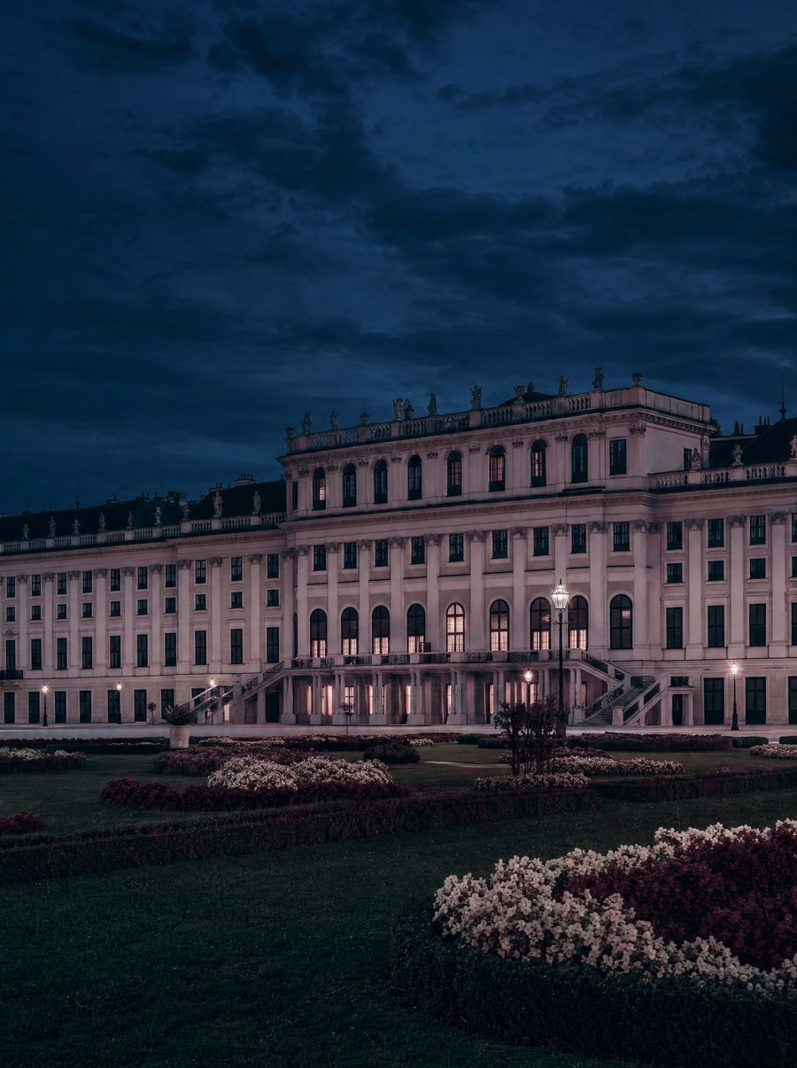 Schönbrunn Palace, Vienna, at dusk