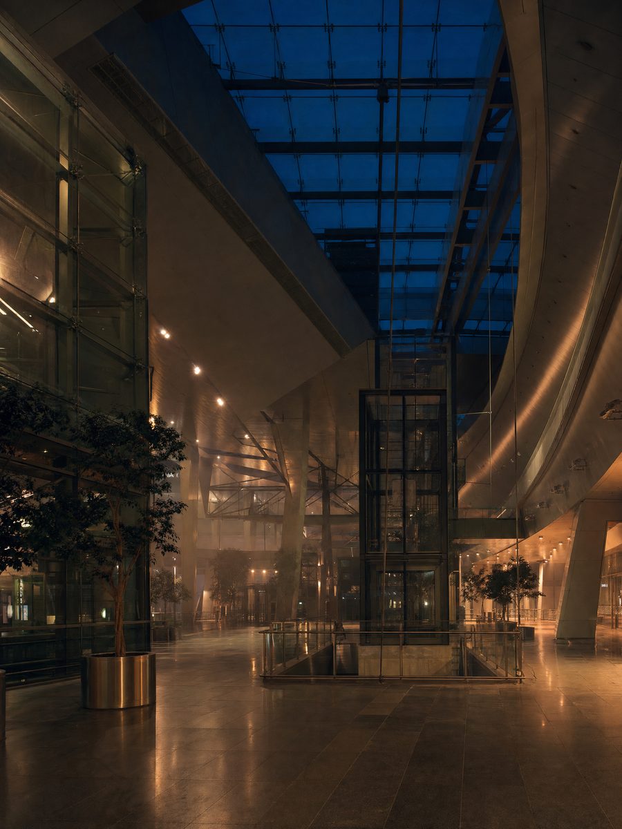 Wien Hauptbahnhof, Vienna's main railway station, at dusk